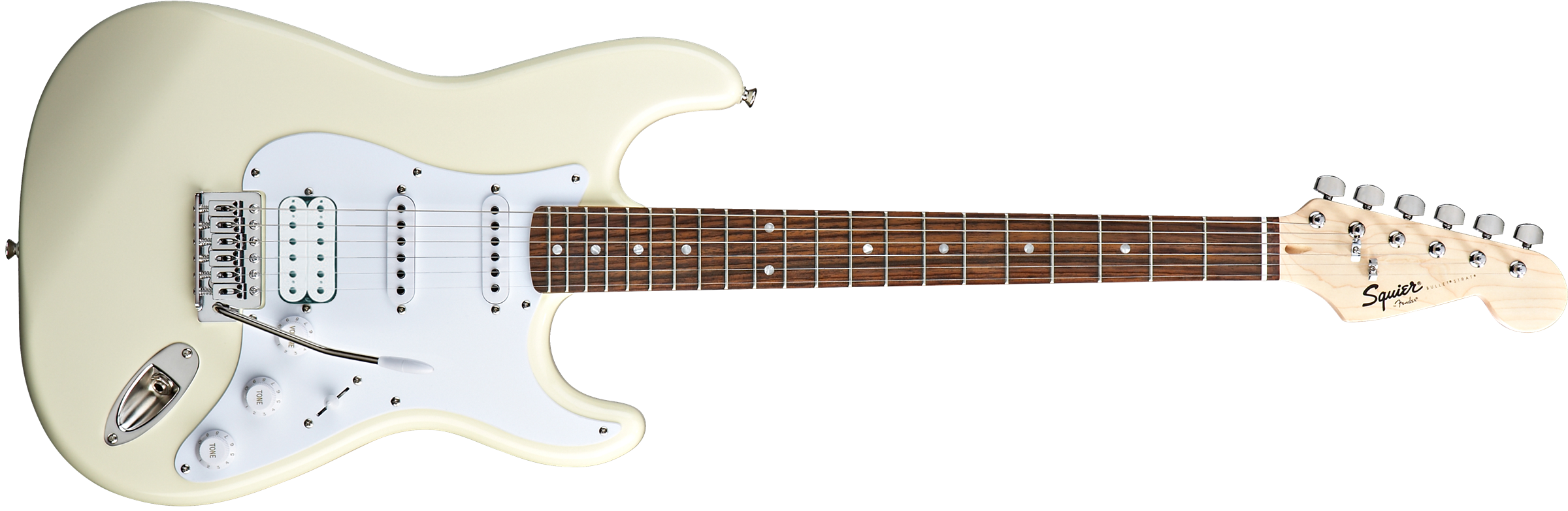 ギター Squire Bullet Stratocaster White Squier by Fender Bullet Stratocaster HT, Arctic White at