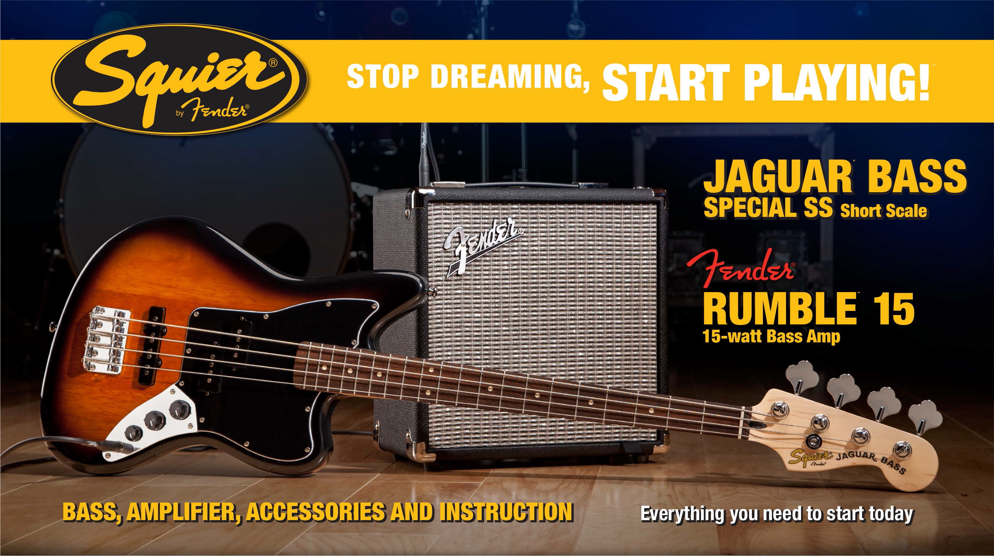 Fender Squier Jaguar Bass SS / Rumble 15 - Set chitara bas - SoundCreation