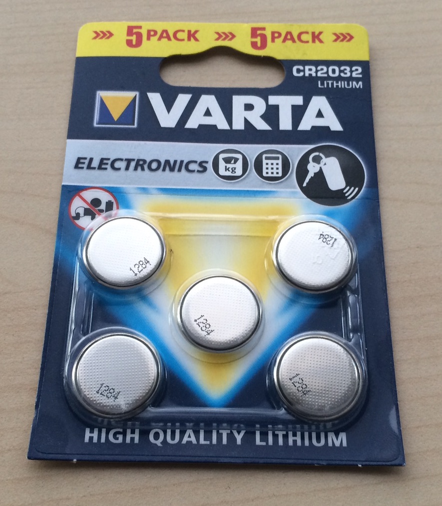 VARTA Pile A Bottone CR2032 Al Litio, Confezione Da 5, Power On Demand