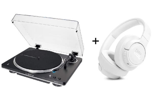 Bundle - Audio-Technica AT-LP70XBT Black + JBL Tune 770NC White