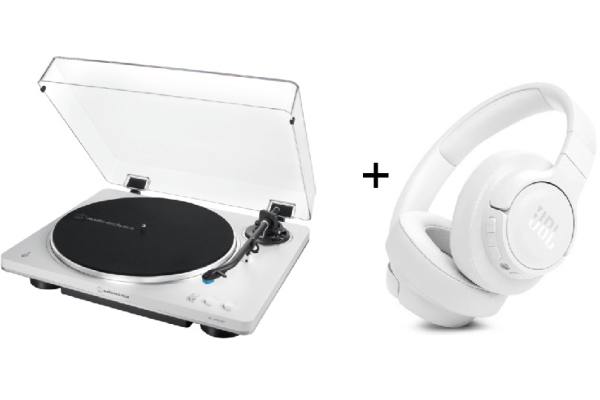 Bundle - Audio-Technica AT-LP70XBT White + JBL Tune 770NC White