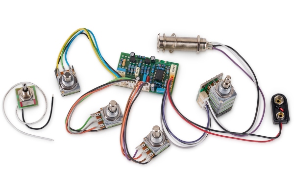 MEC Pickups  60055 - Warwick Streamer FNA Jazzman 3-Way Electronics - (Vol + Bal PP/ B / M / T) w/ Toggle Switch