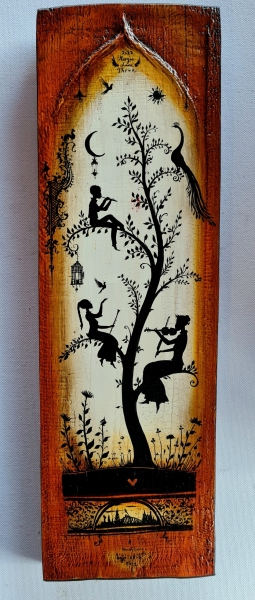 Pictura pe lemn - Copacul Iubirii 46 x 14.5