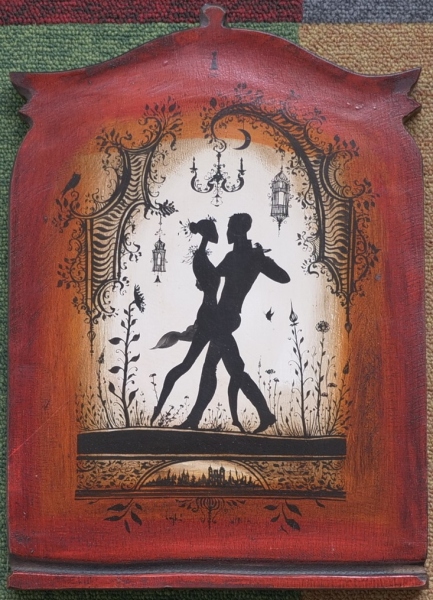 Pictura pe lemn - Dans de societate 34.5 x 25