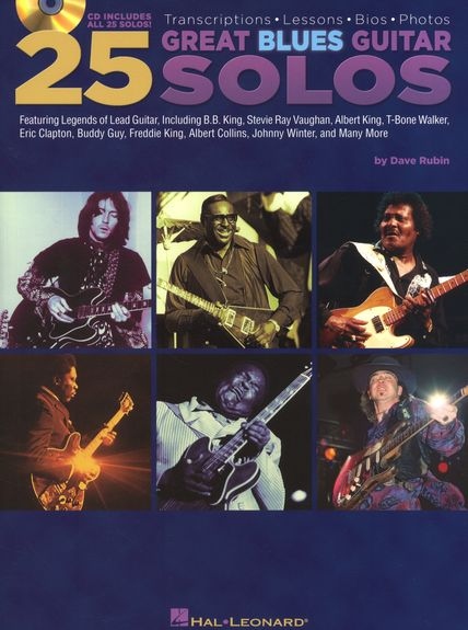 25 GREAT BLUES GUITAR SOLOS WITH TAB GUITAR BOOK/CD