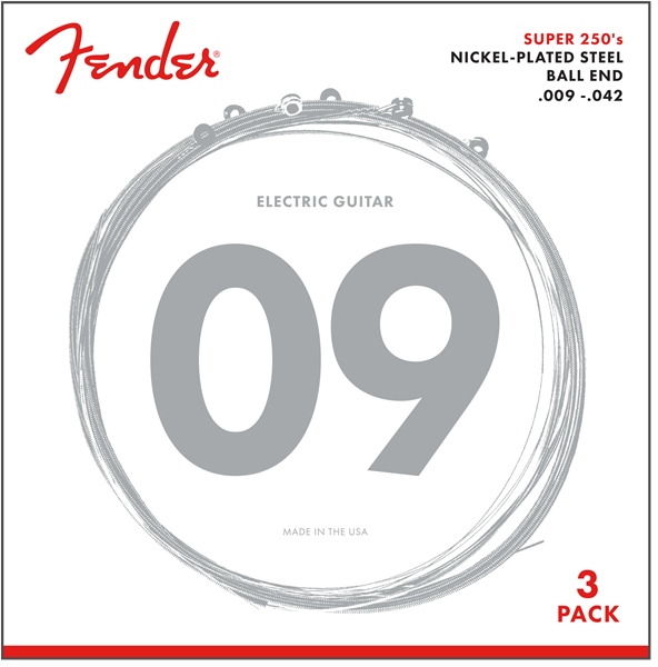 Fender Super 250L NPS 009-042 - 3-Pack
