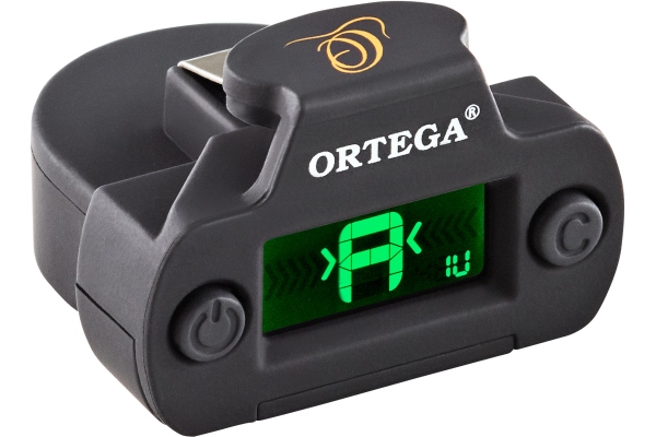 Ortega chromatic soundhole tuner - rubberized surface - black