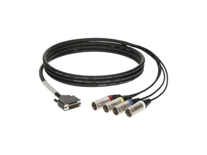 Klotz CATLink RACK 4-channel breakout loomD-Sub 15p M - 4x XLR 5p M - 0.6 m