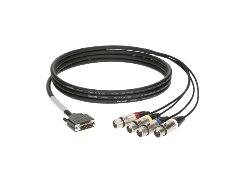 Klotz CATLink RACK 4-channel breakout loomD-Sub 15p M - 4x XLR 3p F - 1.2 m