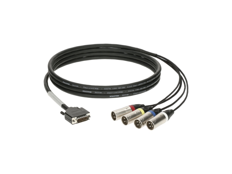 Klotz CATLink RACK 4-channel breakout loomD-Sub 15p M - 4x XLR 3p M - 1.2 m