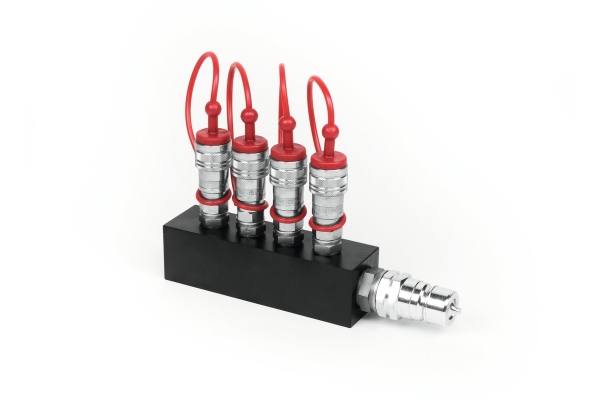 CO2 Distribution Block (4x3/8 in to 1x3/4 out) CO2 Distribution Block (4x3/8 in to 1x3/4 out)