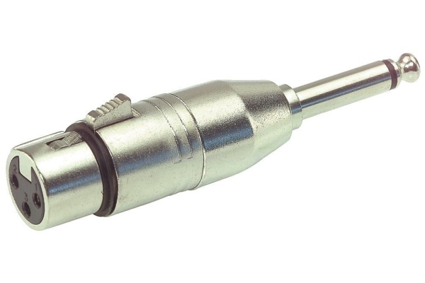 Adaptor- XLR(f) - 6.3 mm mono jack plug Adaptor- XLR(f) - 6.3 mm mono jack plug