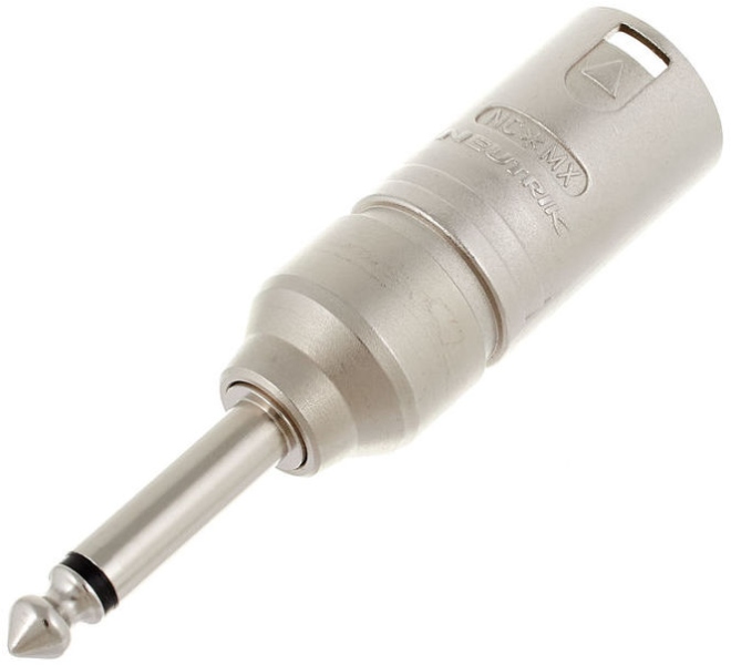 Adaptor de la conector XLR tata cu 3 pini la la jack mono (TS) tata Neutrik NA2MP