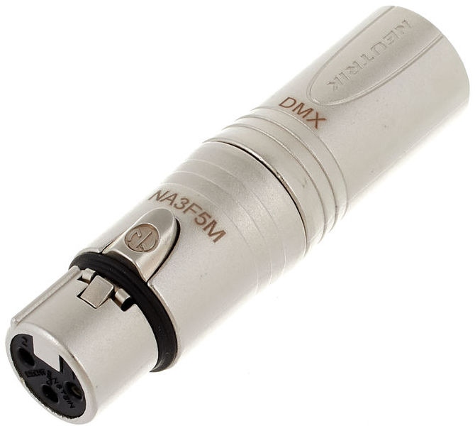 Adaptor de la conector XLR tata cu 5 pini la XLR mama cu 3 pini Neutrik NA3F5M