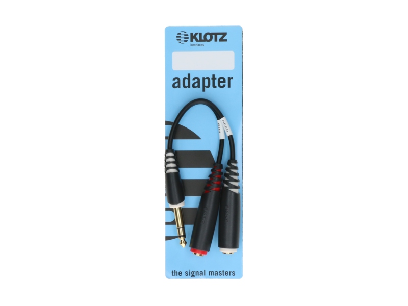 Klotz E-Drum splitter - Y adapterTRS 6.3 mm - 2 x TS socket 6.3 mm
