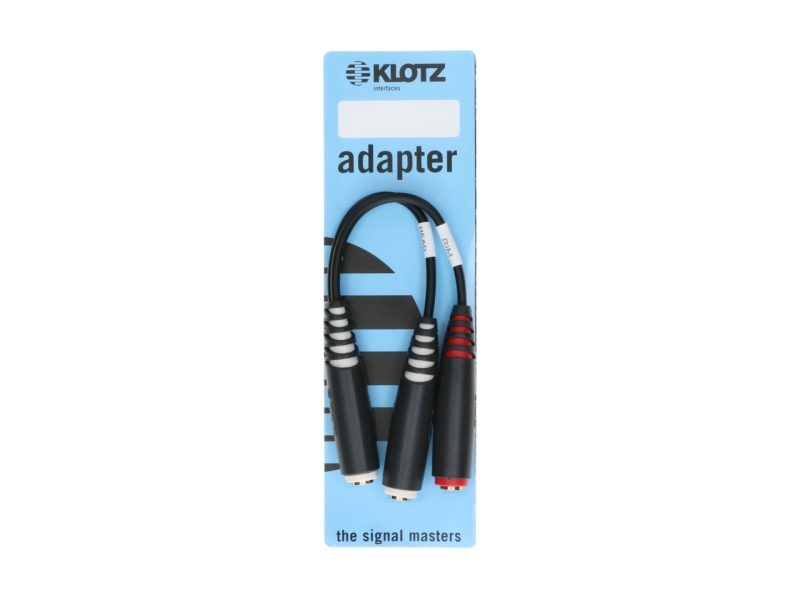 Klotz E-Drum splitter - Y adapterTRS socket 6.3 mm - 2 x TS socket 6.3 mm 0,2 m