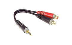 Adaptor Y stereo scurt Klotz Y adapter - shortTRS 3.5 mm - 2 x RCA socket 0.2m