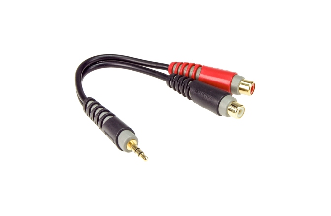 Adaptor Y stereo scurt Klotz Y adapter - shortTRS 3.5 mm - 2 x RCA socket 0.2m