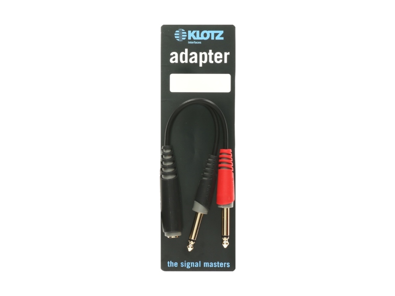 Klotz Y adapter - shortTRS socket 6.3 mm - 2 x TS 6.3 mm 0.2 m