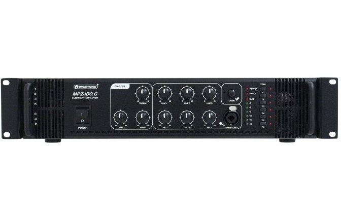 Amplificator 180W/6zone Omnitronic MPZ-180.6 PA Mixing Amplifier