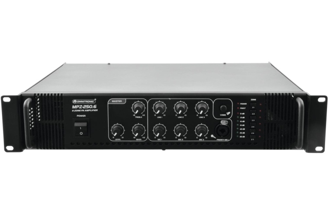 Amplificator 250W/6zone Omnitronic MPZ-250.6 PA Mixing Amplifier
