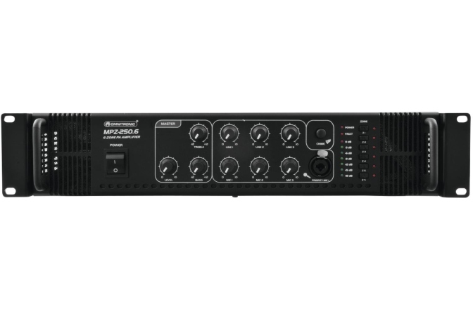Amplificator 250W/6zone Omnitronic MPZ-250.6 PA Mixing Amplifier