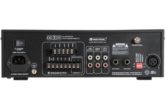 Amplificator cu 4 zone Omnitronic CPZ-120P PA Mixing Amplifier