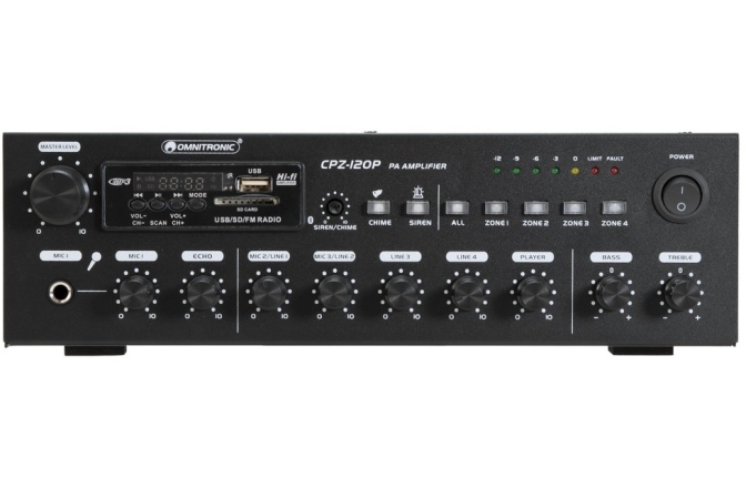 Amplificator cu 4 zone Omnitronic CPZ-120P PA Mixing Amplifier
