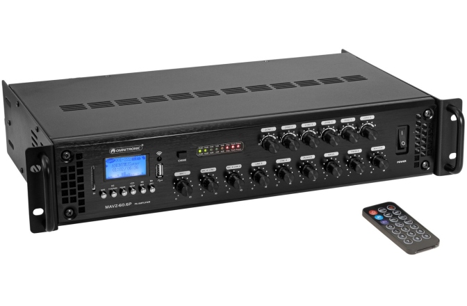 Amplificator cu 6 zone Omnitronic MAVZ-60.6P PA Mixing Amplifier