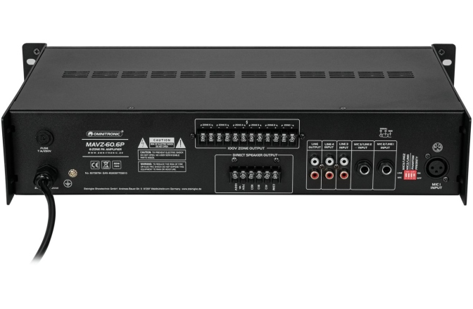 Amplificator cu 6 zone Omnitronic MAVZ-60.6P PA Mixing Amplifier