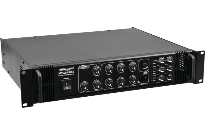 Amplificator mono PA cu 6 zone si mixer Omnitronic MPVZ-250.6 PA Mixing Amplifier