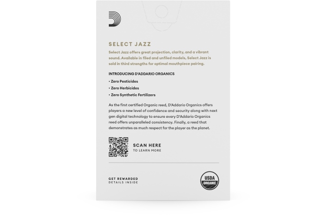 Ancie pentru Saxofon Alto Daddario Woodwinds Organic Select Jazz Filed Alto Saxophone 2H