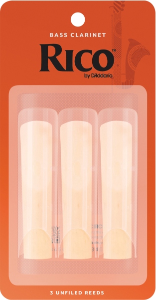 Daddario Woodwinds Bass Clarinet Reeds Strength 2.5 3-Pack