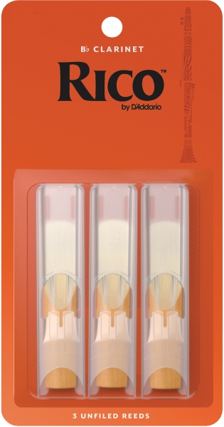 Daddario Woodwinds Bb Clarinet Reeds Strength 3 3-pack