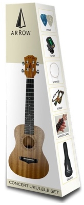 Arrow mh-10 concert sapele ukulele set