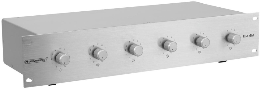 Omnitronic PA 6-zone mono vol contr 10W sil