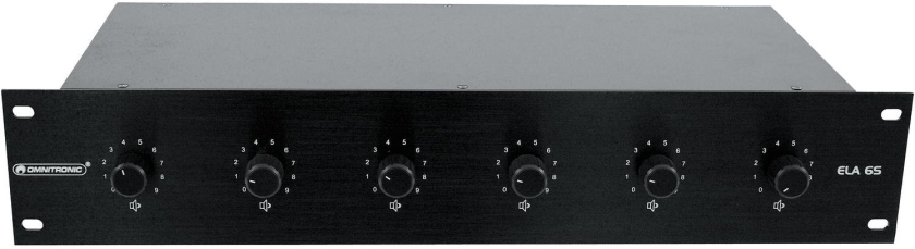 Omnitronic PA 6-Zone Stereo Vol Cont10W bk