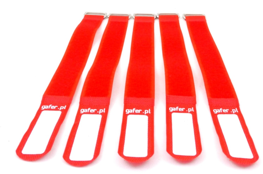 GAFER.PL Tie Straps 25x400mm 5 pieces red
