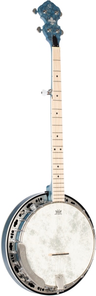 Ortega Falcon Series Banjo - Transparent Blue + Gigbag