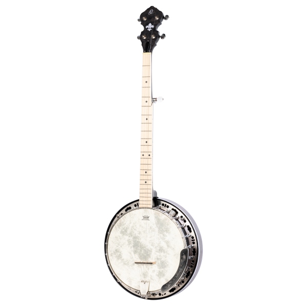 Ortega Raven Series Banjo 5 String Lefty - Transparent Charcoal + Gigbag