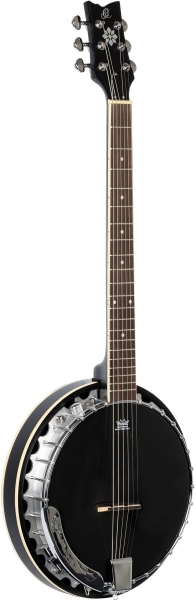 Ortega Banjo Raven Series 6-String inclusive Gigbag and Pickup System - Black - inclusive Gigbag