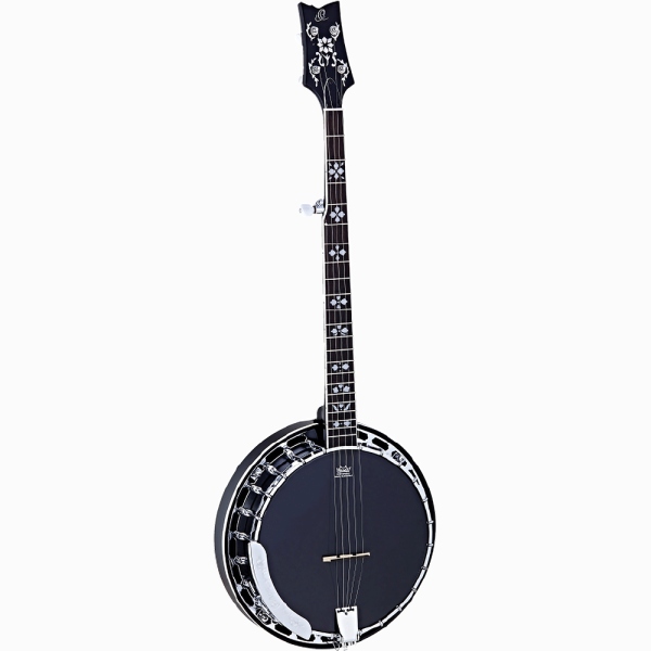 Ortega Raven Series Banjo 5 String - Mahogany Black + Bag