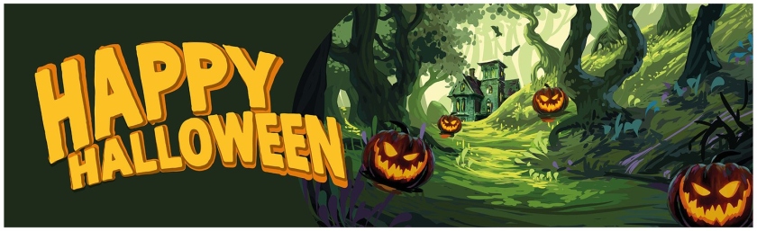 Europalms Halloween Banner, Haunted Forest, 300x90cm