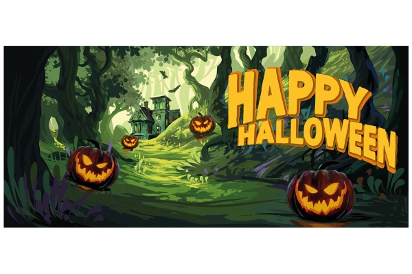 Europalms Halloween Banner, Haunted Forest, 400x180cm