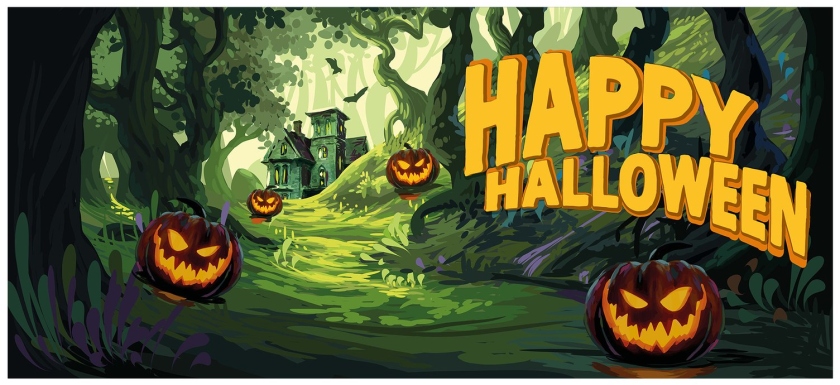 Europalms Halloween Banner, Haunted Forest, 400x180cm