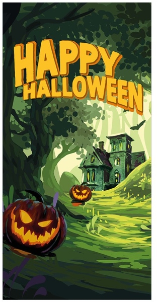 Europalms Halloween Banner, Haunted Forest, 90x180cm