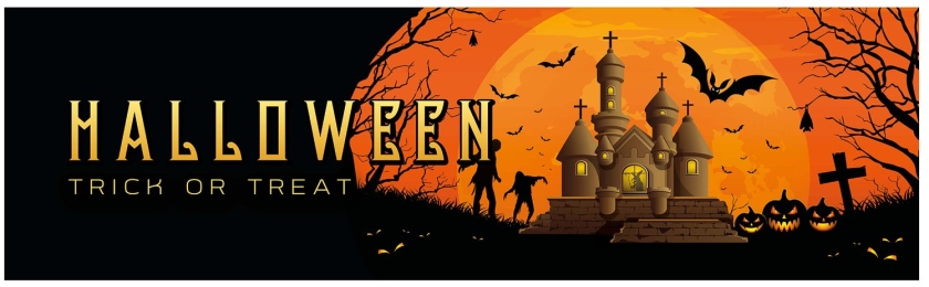 Europalms Halloween Banner, Haunted House, 300x90cm