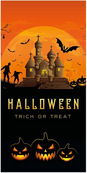 Europalms Halloween Banner, Haunted House, 90x180cm