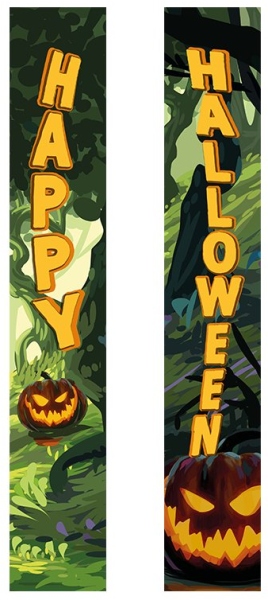 Europalms Halloween Banner, Haunted Forest, Set of 2, 30x180cm