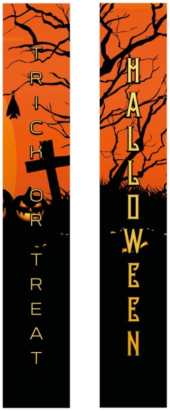 Europalms Halloween Banner, Haunted House, Set of 2, 30x180cm